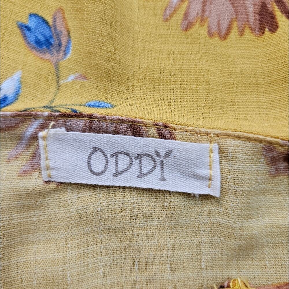 Oddi Floral Top Yellow‎ Ruffled Collar Long Sleeve Plus Size 3XL USA Bloomcore - Picture 8 of 14